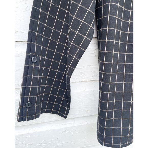 J Jill Blouse Shirt Womens 2X Black Check Plaid Ponte Knit Tunic Length - Picture 2 of 4